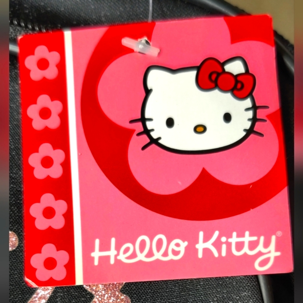 Hello Kitty Backpack, Black and Pink with Silver Glitter, New with Tag - Picture 5 of 7